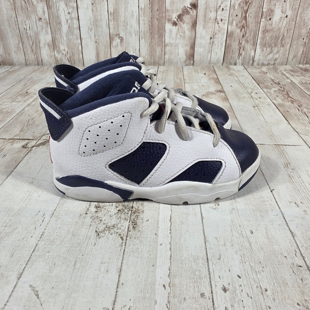 Jordan 6 Retro Olympic Toddler Midnight Navy White DV3606-164 Size 9C Kids